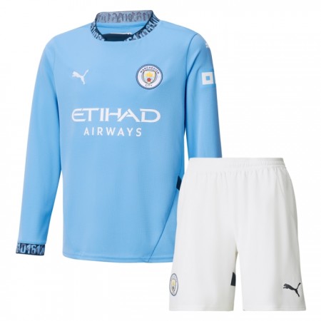 Manchester City Børn Hjemme 2024-25 - Fodboldtrøjer (L/S)